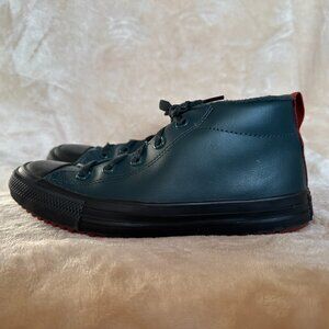 Converse Chuck Taylor All Star Street Mid Leather Sneakers Boys Size 3 Box Incl